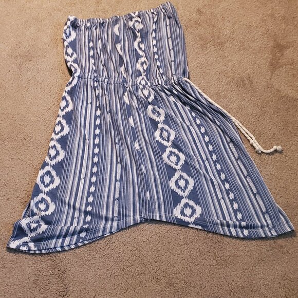 Blue Strapless Dress Cover Up - Picture 3 of 8